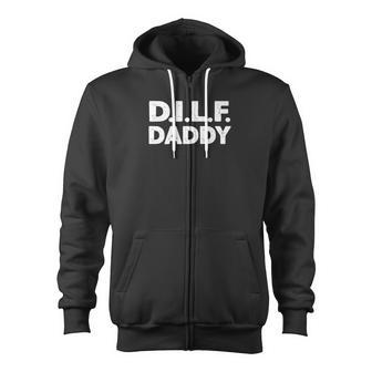 Mens Dilf Daddy Hot Sexy Dad Fathers Day Premium Zip Up Hoodie - Monsterry UK