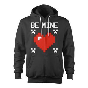 Be Mine Valentines Day Gif Zip Up Hoodie - Monsterry