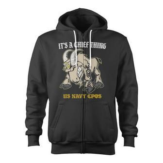 Navy Chief Cpo Zip Up Hoodie - Monsterry