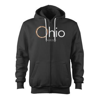 Ohio Total Solar Eclipse 2024 Eclipse 40824 April 8 2024 Zip Up Hoodie - Monsterry CA