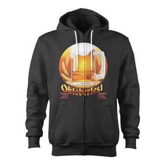 Oktoberfest Beer Logo Tshirt Zip Up Hoodie - Monsterry