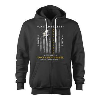 Once A Navy Seabee Always A Navy Seabee Zip Up Hoodie - Monsterry DE