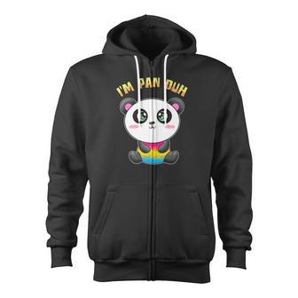 Pansexual Im Pan Duh Panda Bear Gay Pride Lgbtq Zip Up Hoodie - Monsterry UK