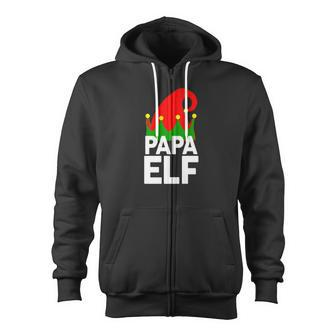 Papa Elf Christmas Santa Christmas Shirt Zip Up Hoodie - Monsterry DE