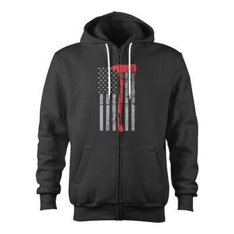Patriot Axe Flag Thin Red Line Zip Up Hoodie - Monsterry AU