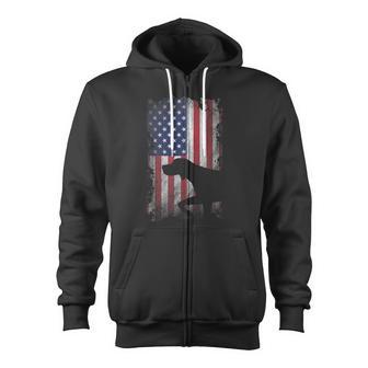 Patriotic German Shorthaired Pointer American Flag Gsp Dog Zip Up Hoodie - Monsterry AU