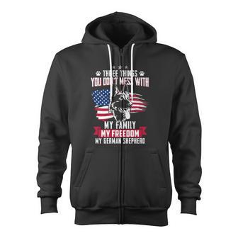 Patriotic German Shepherd American Flag Graphic Shepherd Great Zip Up Hoodie - Monsterry UK