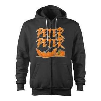 Peter Peter Pumpkin Eater Tshirt Zip Up Hoodie - Monsterry UK