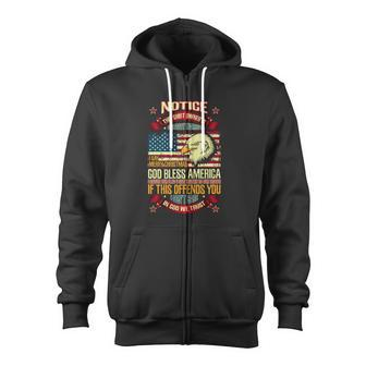 Politically Incorrect God Bless America Conservative Zip Up Hoodie - Monsterry AU
