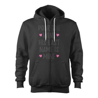 Pour The Wine His Last Name Is Mine Bride Zip Up Hoodie - Monsterry UK