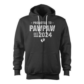 Promoted To Pawpaw 2024 Soon To Be Pawpaw Zip Up Hoodie - Monsterry UK