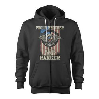 Proud Brother Of Us Army Ranger Zip Up Hoodie - Monsterry DE