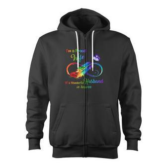 Im A Proud Wife Of A Wonderful Husband In Heaven Zip Up Hoodie - Monsterry UK
