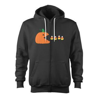 Pumpkin Candy Halloween Quote Zip Up Hoodie - Monsterry CA