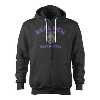 Real Wear Purple Wounded Veteran Purple Heart Zip Up Hoodie - Monsterry UK