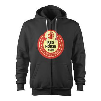 Red Horse Extra Strong Beer Zip Up Hoodie - Monsterry