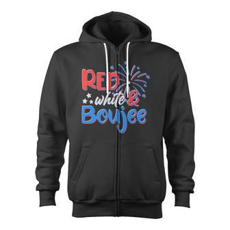 Red White And Boujee 4Th Of July Fireworks Zip Up Hoodie - Monsterry UK