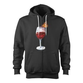 Red Wine Monarch Butterfly Alcohol Themed Gif Zip Up Hoodie - Monsterry DE
