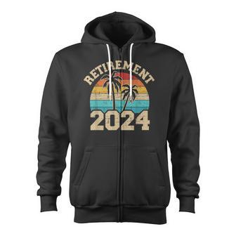 Retirement 2024 Not My Problem Anymore Vintage Retired Zip Up Hoodie - Monsterry