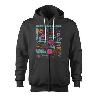 Retro Pediatric Occupational Therapy Therapist Ot Assistant Zip Up Hoodie - Monsterry