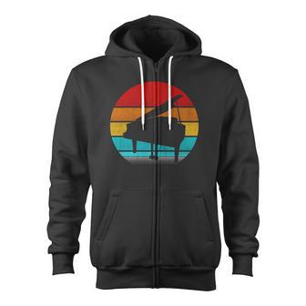 Retro Vintage Piano V2 Zip Up Hoodie - Monsterry AU