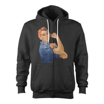 Rosie The Riveter We Can Do It Feminist Retro T Zip Up Hoodie - Monsterry