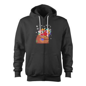 Santa Sloth Premium Cute Christmas Holiday Zip Up Hoodie - Monsterry