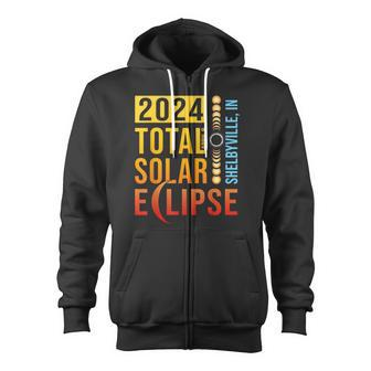 Shelbyville Indiana Total Solar Eclipse 2024 Zip Up Hoodie - Monsterry DE