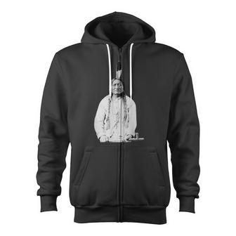 Sitting Bull Native American Indian Chief Lakota Sioux Zip Up Hoodie - Monsterry DE