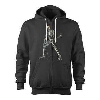 Skeleton Playing Bass For Bassist And Bass Guitar Players Zip Up Hoodie - Monsterry AU