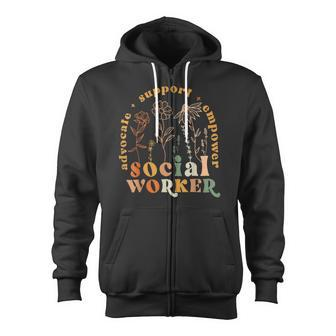 Social Worker Social Work Month Zip Up Hoodie - Monsterry CA