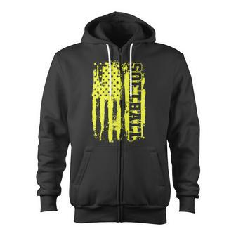 Softball Pitcher Hitter Catcher American Flag Zip Up Hoodie - Monsterry