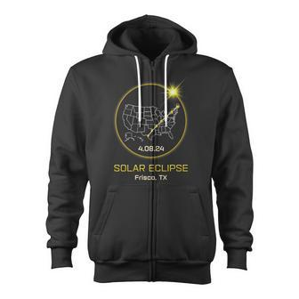 Solar Eclipse 2024 Frisco Tx Texas Totality Eclipse Zip Up Hoodie - Monsterry