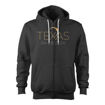 Solar Eclipse 2024 State Texas Total Solar Eclipse Zip Up Hoodie - Monsterry DE