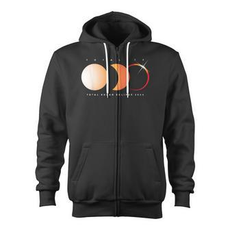 Solar Eclipse 2024 Total Eclipse Astronomy Sun Graphic Zip Up Hoodie - Monsterry AU