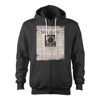 Solar Eclipse 2024 Total Eclipse Vintage Graphic Zip Up Hoodie - Monsterry DE