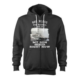 My Son Is On Uss Russell Ddg Zip Up Hoodie - Monsterry UK