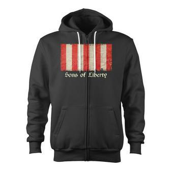 Sons Of Liberty Flag Zip Up Hoodie - Monsterry