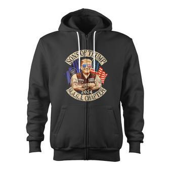 Sons Of Trump Maga Chapter 2024 4Th July Zip Up Hoodie - Monsterry UK