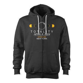 Syracuse New York Total Solar Eclipse 2024 Zip Up Hoodie - Monsterry