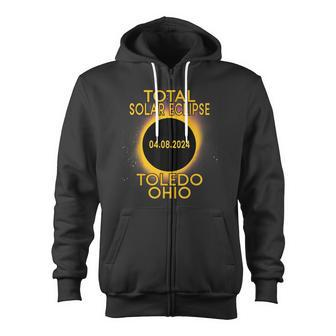 Toledo Ohio Total Solar Eclipse 2024 Zip Up Hoodie - Monsterry CA
