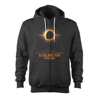 Total Solar Eclipse 04082024 Cleveland Ohio Zip Up Hoodie - Monsterry UK