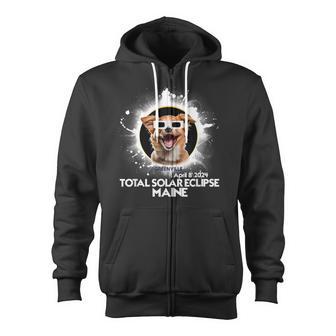 Total Solar Eclipse 2024 Greenville Maine Eclipse Dog Zip Up Hoodie - Monsterry DE