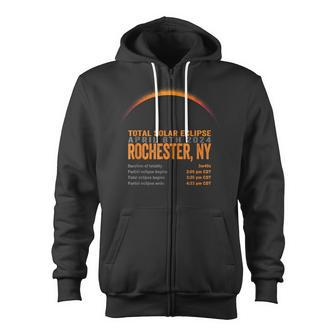 Total Solar Eclipse 2024 Rochester New York Path Of Totality Zip Up Hoodie - Monsterry AU