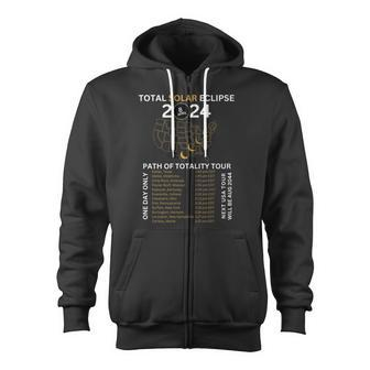 Total Solar Eclipse 2024 Totality Usa Tour Zip Up Hoodie - Monsterry