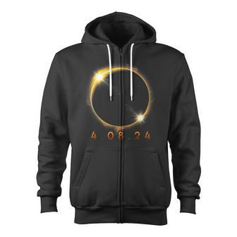 Total Solar Eclipse April 2024 040824 Total Eclipse Totality Zip Up Hoodie - Monsterry