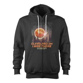 Total Solar Eclipse Cityscape Cleveland Ohio Oh Zip Up Hoodie - Monsterry DE