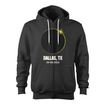 Total Solar Eclipse Dallas 2024 Texas Dallas Eclipse Zip Up Hoodie - Monsterry UK