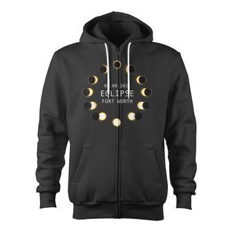 Total Solar Eclipse Fort Worth Tx 8Th April 2024 04082024 Zip Up Hoodie - Monsterry AU