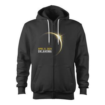 Totality 04 08 24 Total Solar Eclipse 2024 Oklahoma Zip Up Hoodie - Monsterry UK